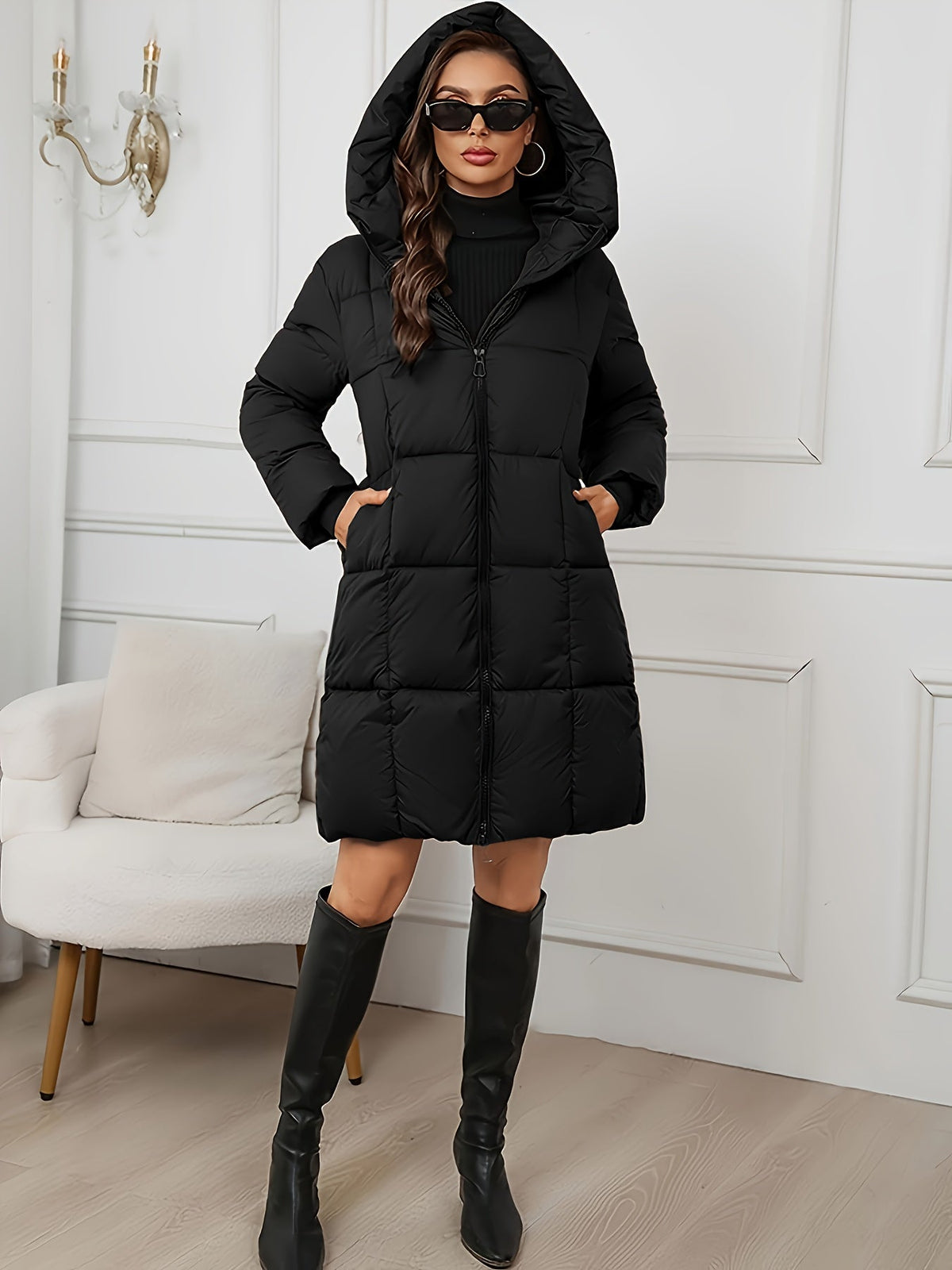 Harper & Wells Women's Camilla Hooded Longline Puffer Coat
