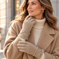 Unisex Helena Wrap Cuff Gloves Suede