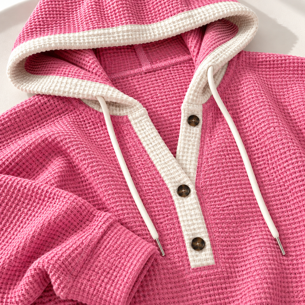Unisex Jesse Bell Waffle Henley Knit
