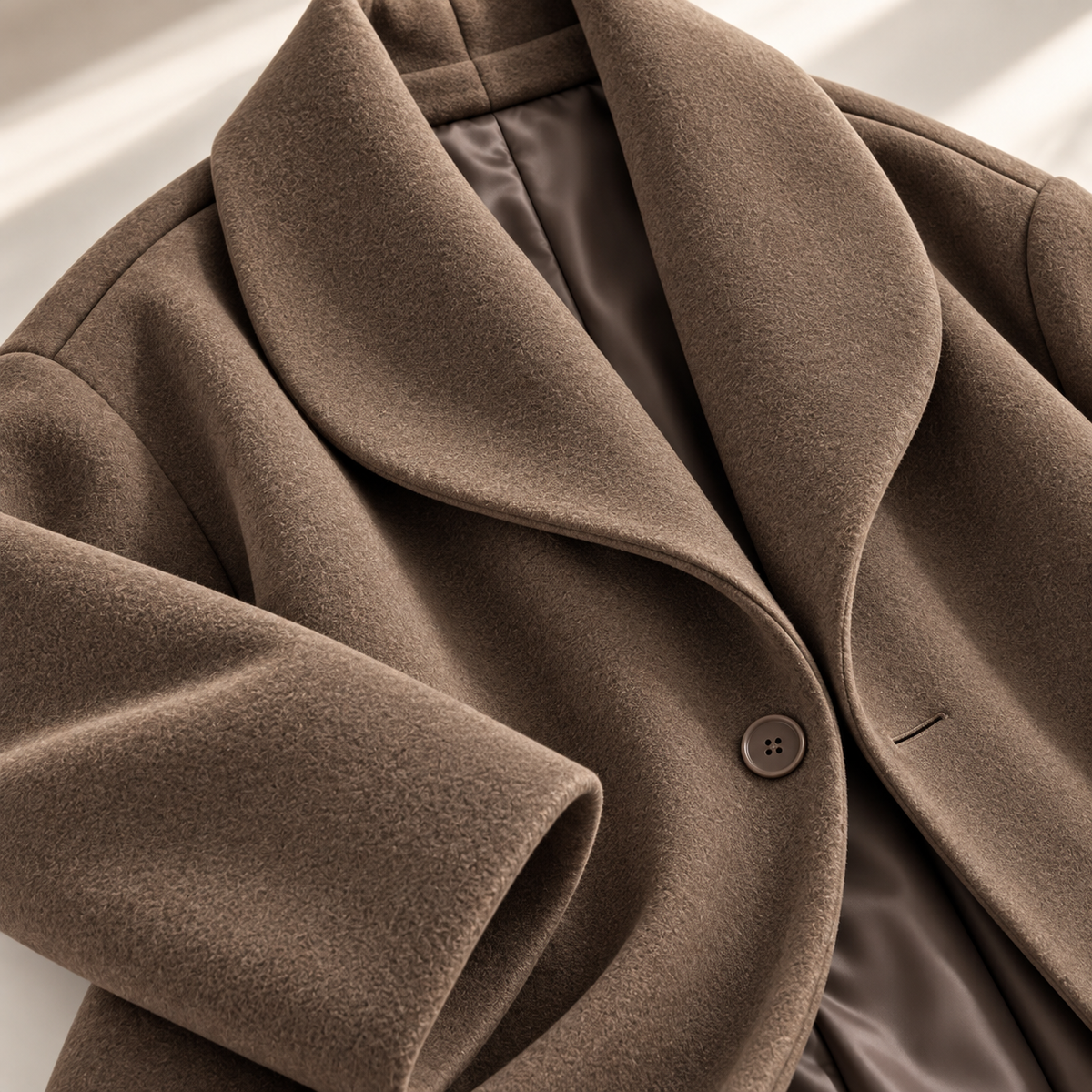 Unisex Helena Swing Coat Shawl Collar