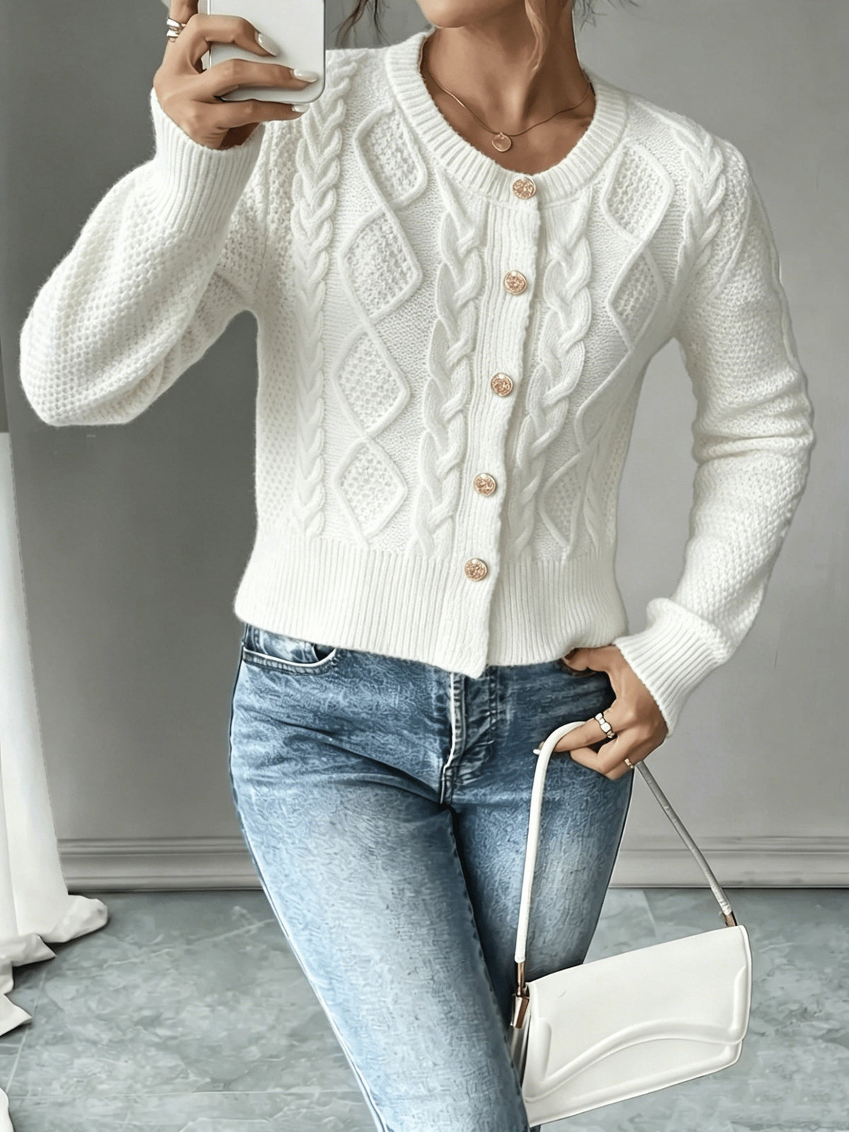 Harper & Wells Women's Eleanora Cable-Knit Button-Front Cardigan