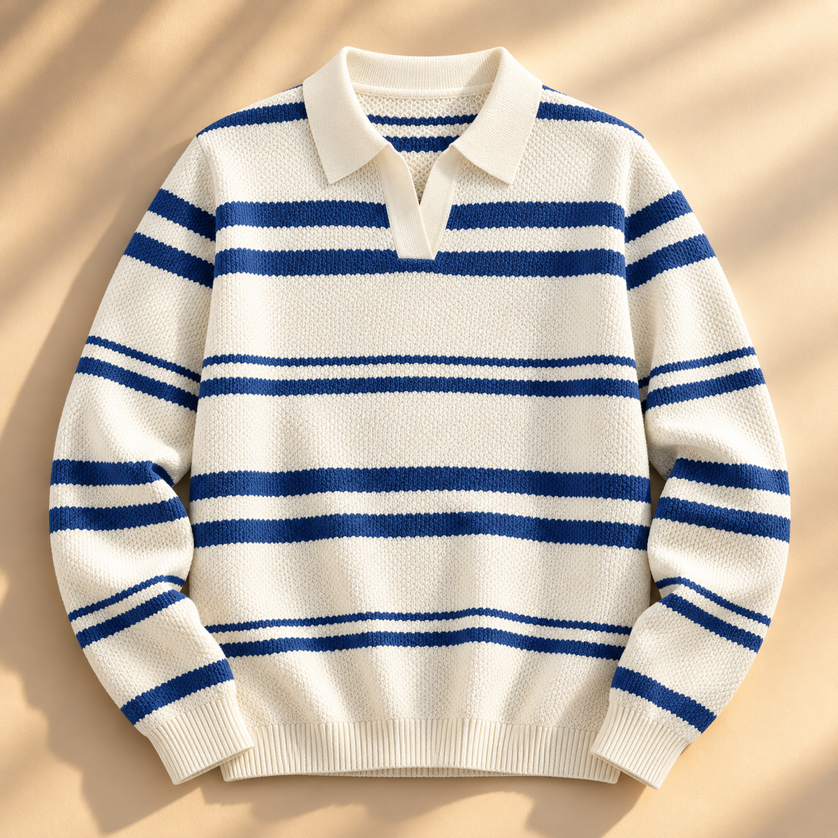 Unisex Jacob Striped Knit Polo
