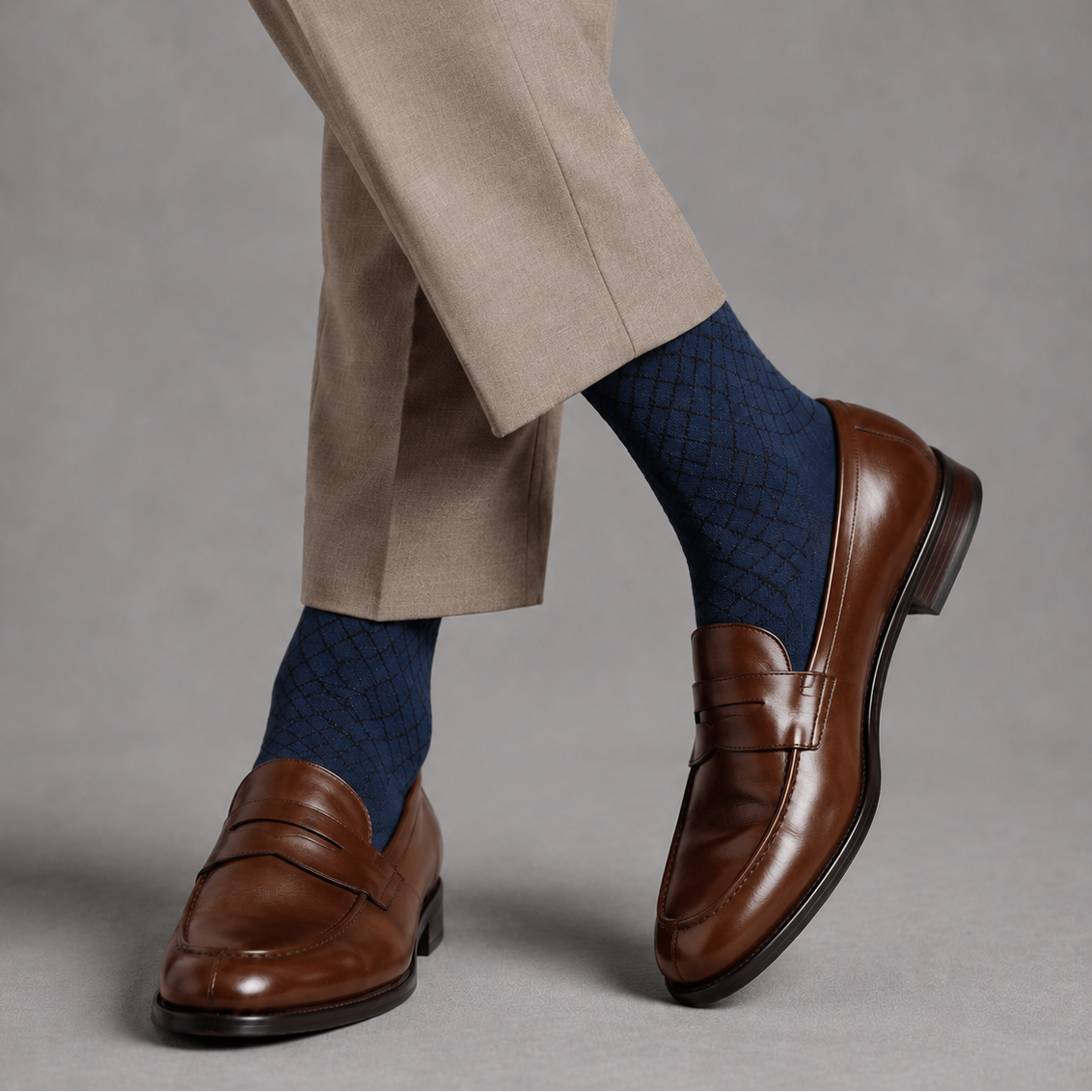 Men's Langley Cotton Diamond Pattern Socks