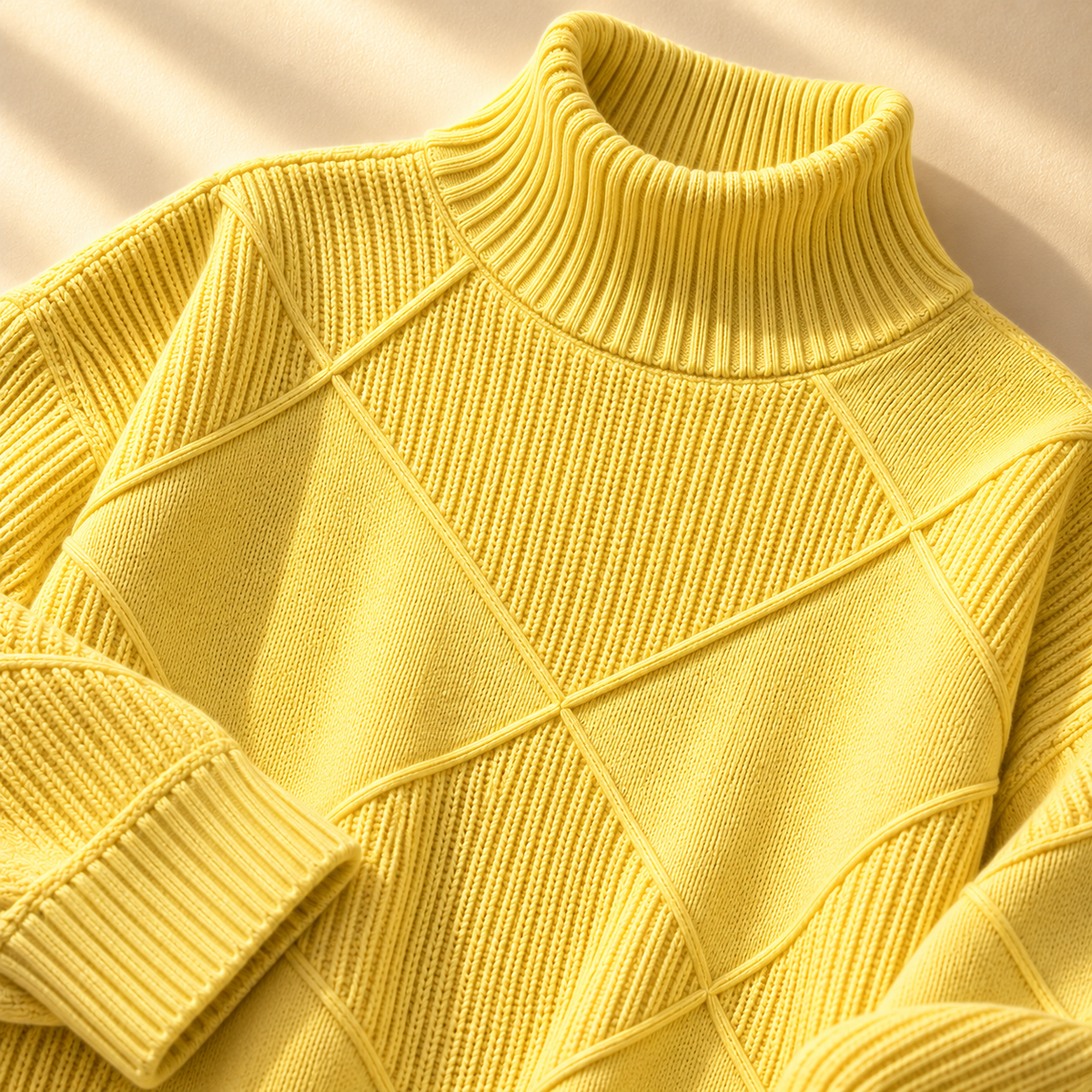 Unisex Harper Lattice Knit Turtleneck Sweater