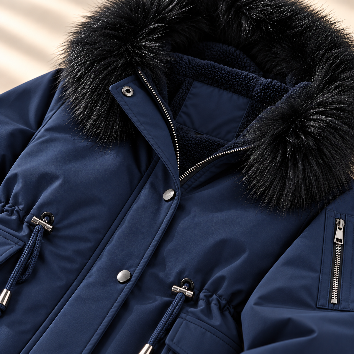 Unisex Jesse Bell Winter Line Parka Hooded Faux Fur