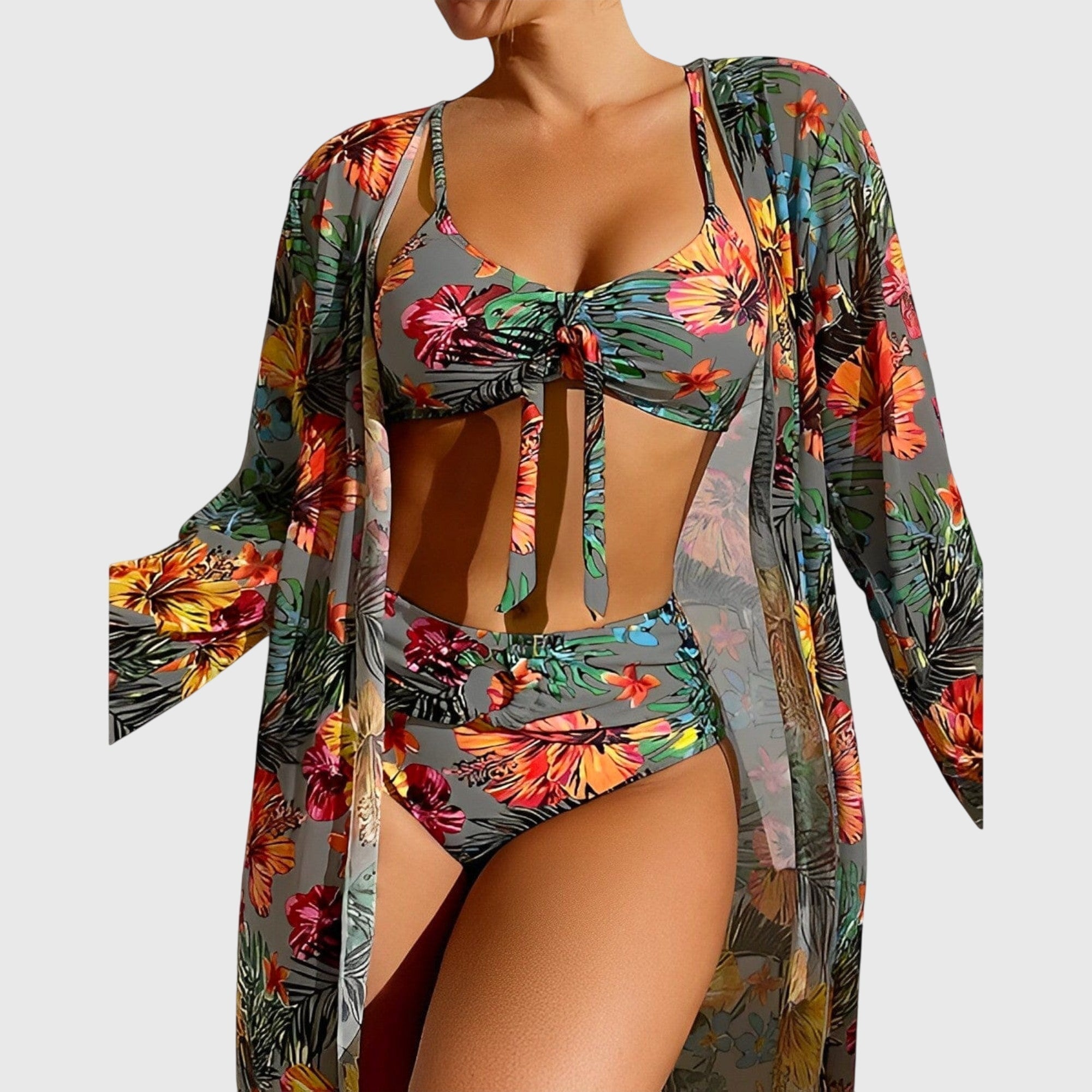 Abigail Women's Tropical Print Two-Piece Bikini Swimsuit Set