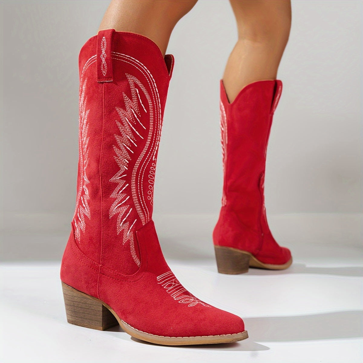 Women's Knee-High Cowboy Boots Block Heel