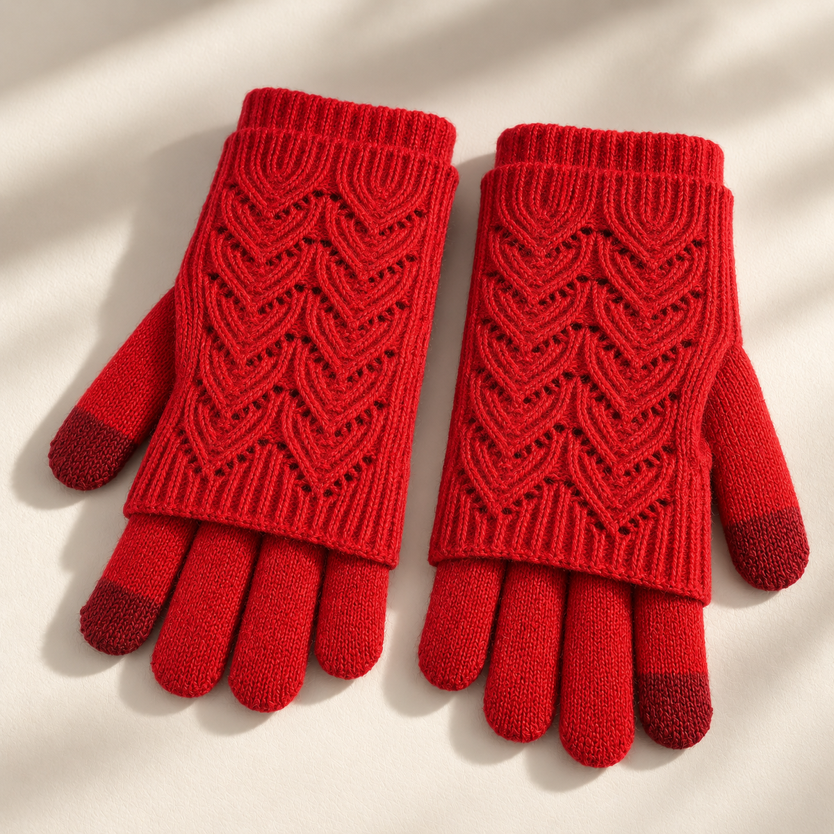 Unisex Cleo Layered Gloves Knit