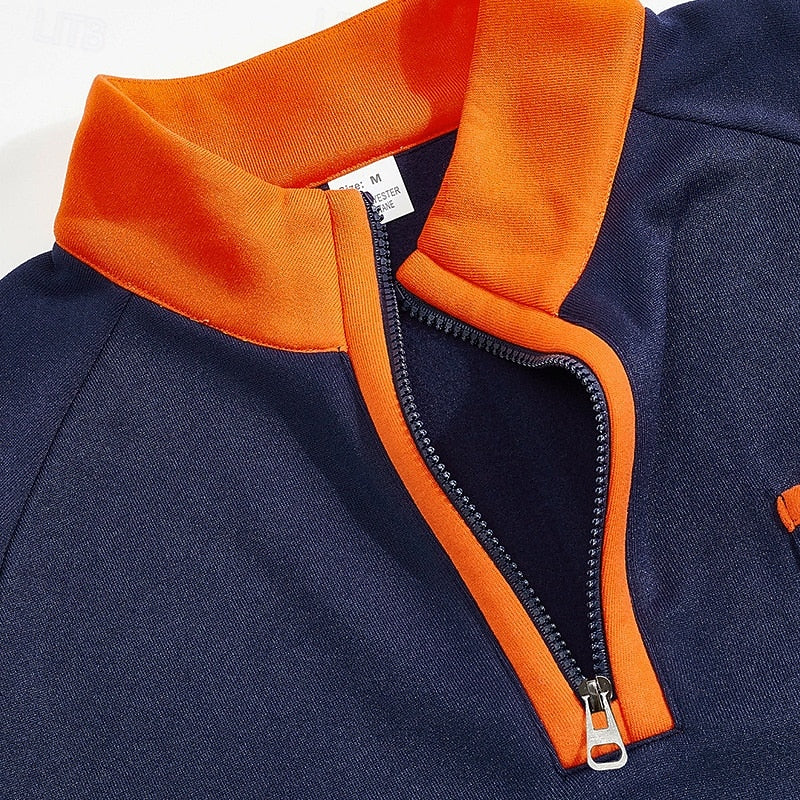 Harper & Wells Men's Keith Quarter Zip Colour Block Pullover
