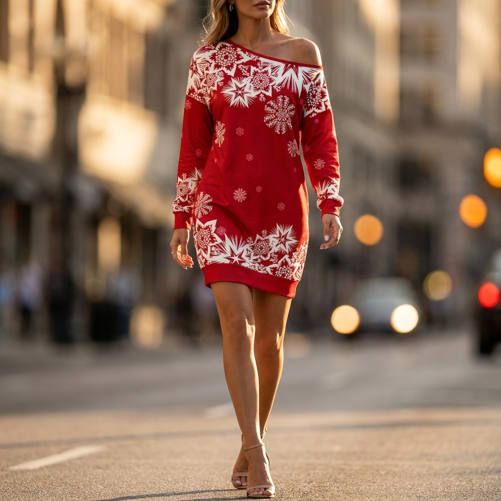 Women's Nadia Snowflake Cold Shoulder Mini Dress