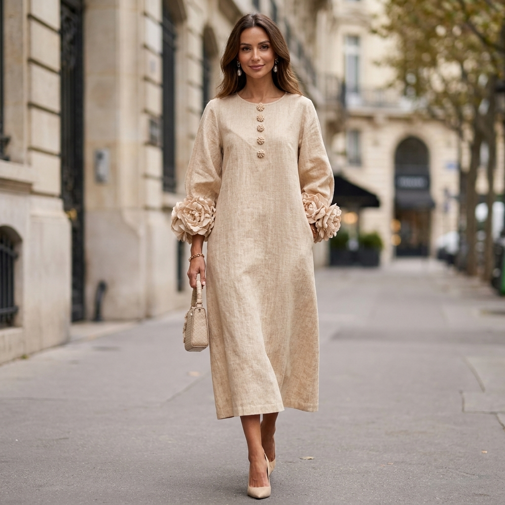 Women's Marisol Lantern Sleeve Midi Dress