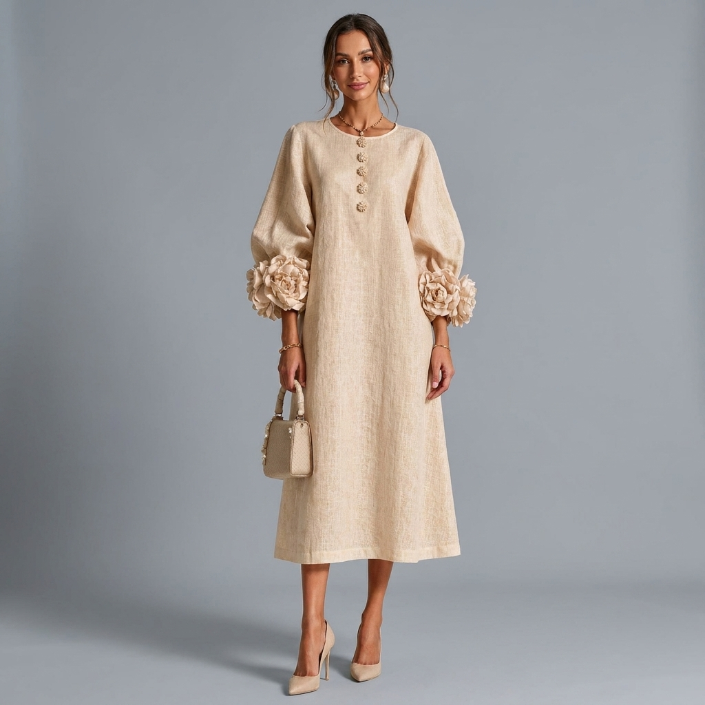 Women's Marisol Lantern Sleeve Midi Dress