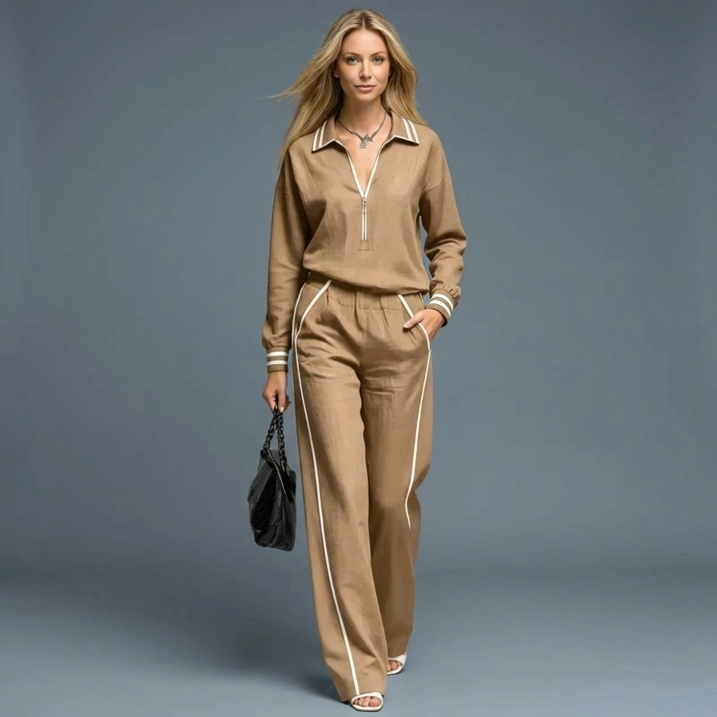 Women's Half Zip Two Piece Set