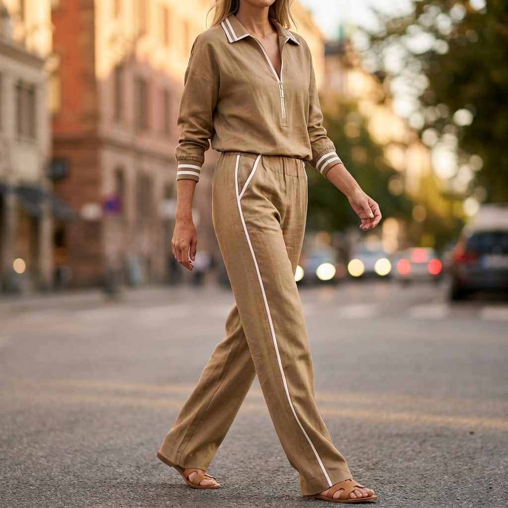 Women's Half Zip Two Piece Set