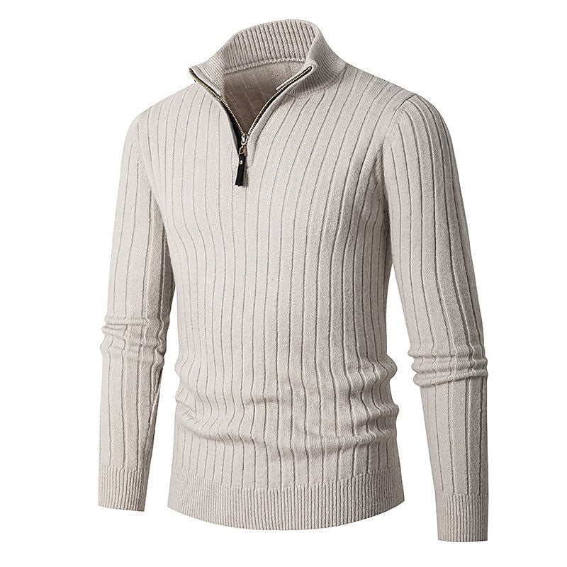 Harper & Wells Men's Gavin Ribbed Quarter-Zip Sweater