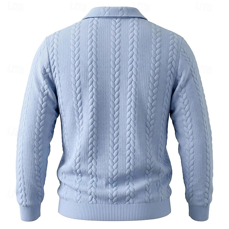 Harper & Wells Men's Chase Textured Quarter Zip Sweater