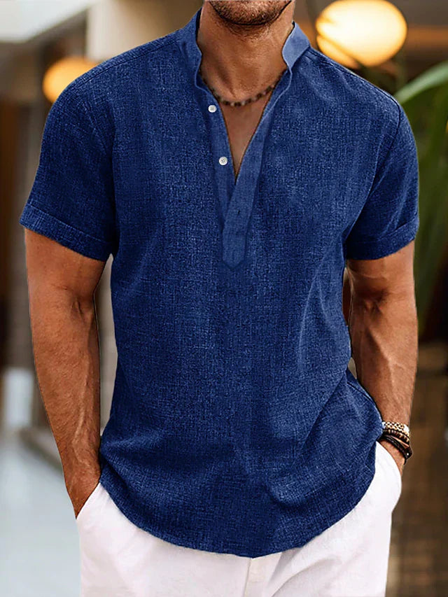 James New York Landon Men's Short Sleeve Henley Shirt