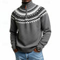 Haven Beck Men's Barnaby Patterned Quarter Zip Sweater