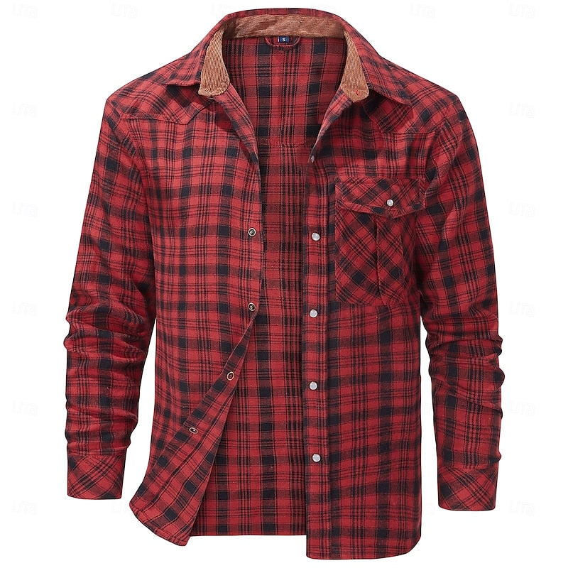 Harper & Wells Men's Rory Rugged Plaid Overshirt