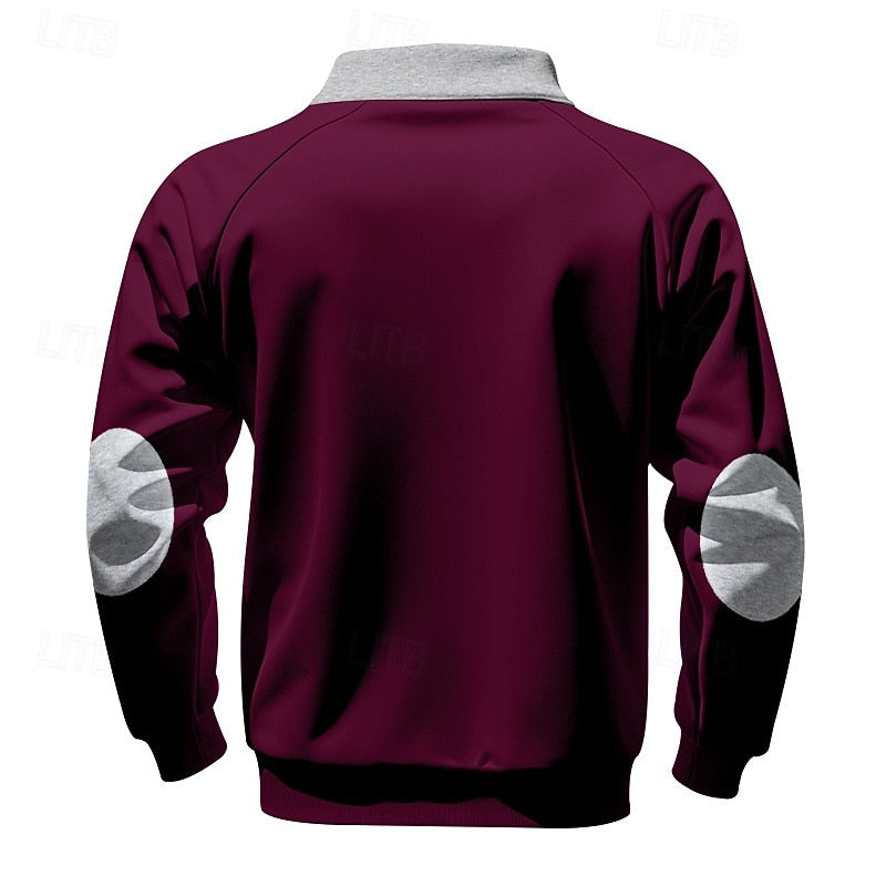 Harper & Wells Men's Keith Quarter Zip Colour Block Pullover