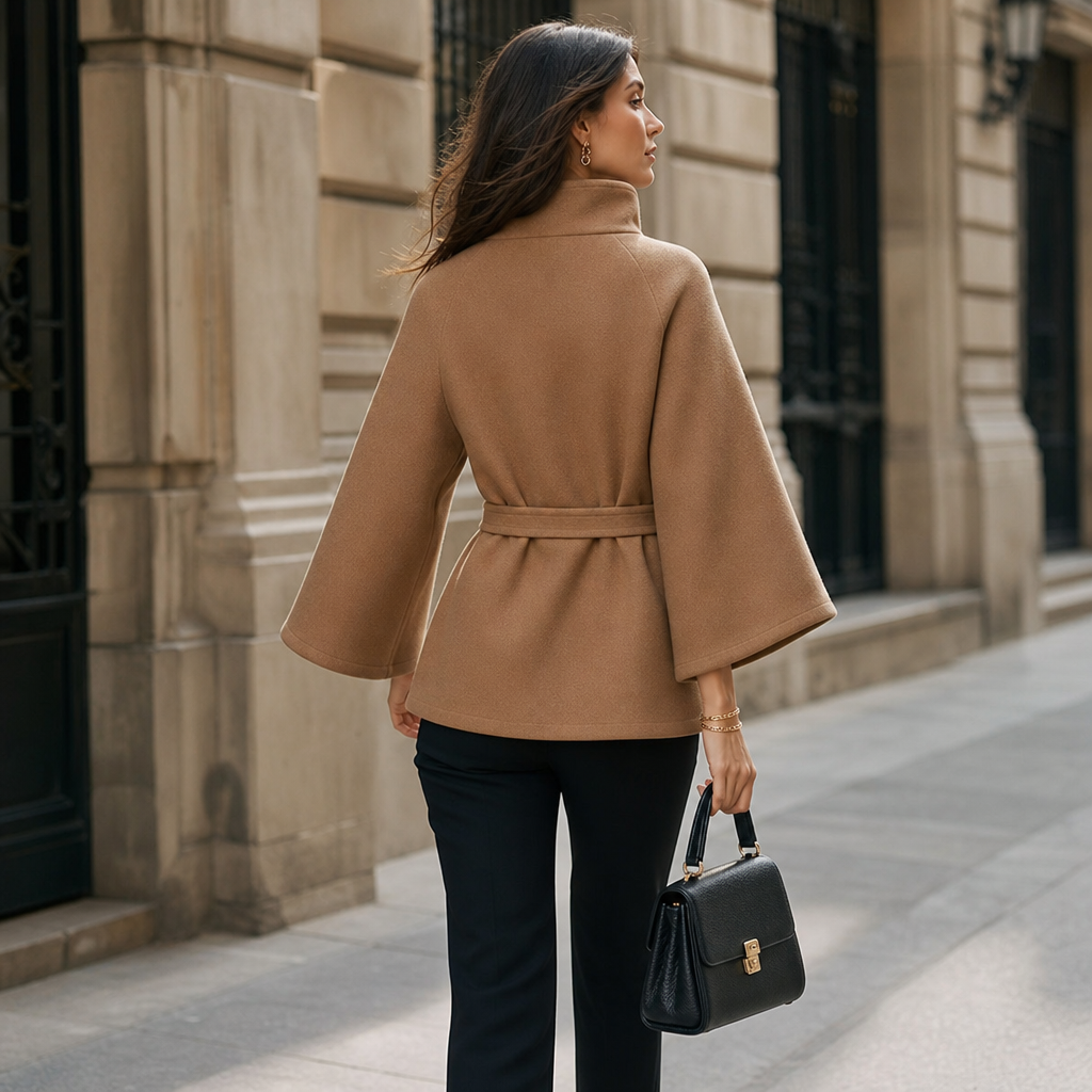 Women's Velora Asymmetrical Belted High-Neck Jacket