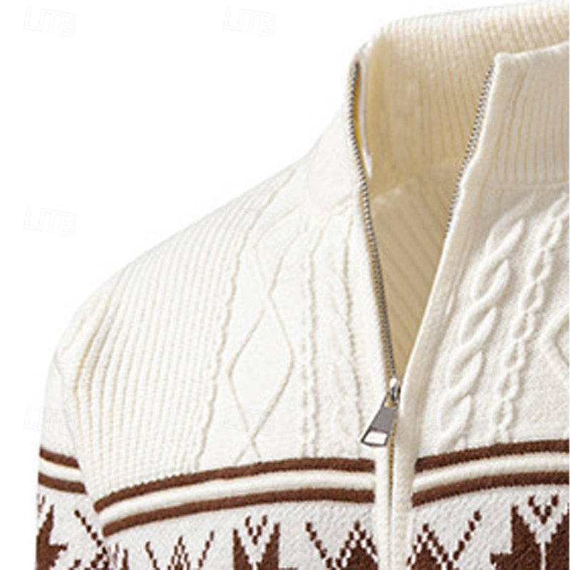 Haven Beck Men's Byron Fair Isle Zip Cardigan