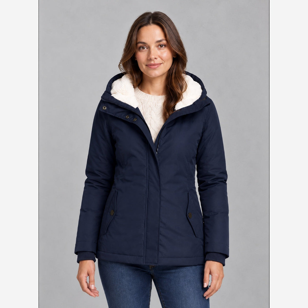 Women's Longline Waterproof Hooded Fleece Lined Coat