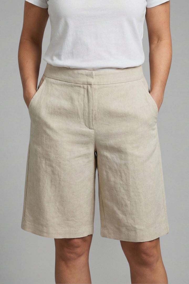 Mayberry Octavia Women's High Waisted Knee Length Casual Shorts