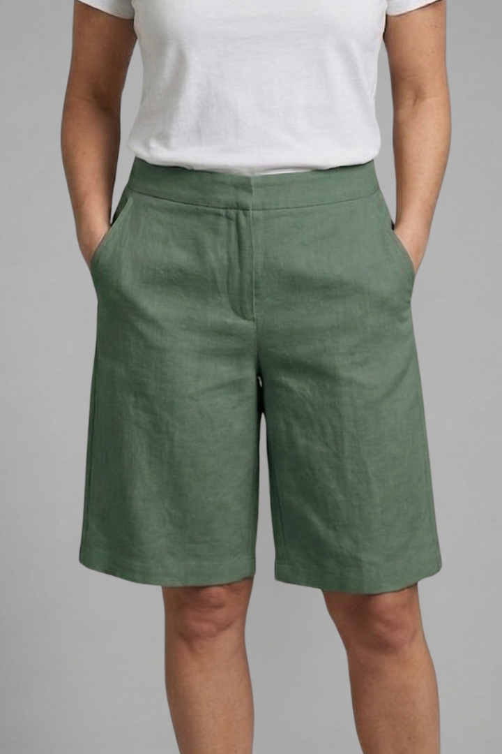 Mayberry Octavia Women's High Waisted Knee Length Casual Shorts