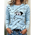 Women's Bonnie Halloween Print Long Sleeve Top