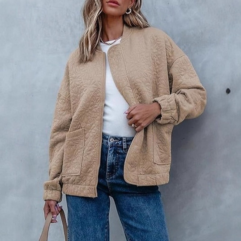 Women's Camila Textured Floral Bomber Jacket
