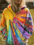 Sarah & Oliver Laura Bohemian Patchwork Hoodie Multicolor