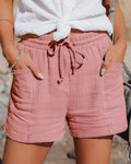 FRESH NORTH CO Susan Summer Shorts Elastic Waist Wide Leg