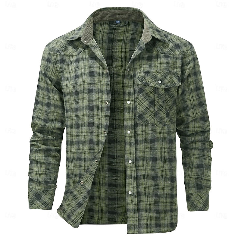 Harper & Wells Men's Rory Rugged Plaid Overshirt