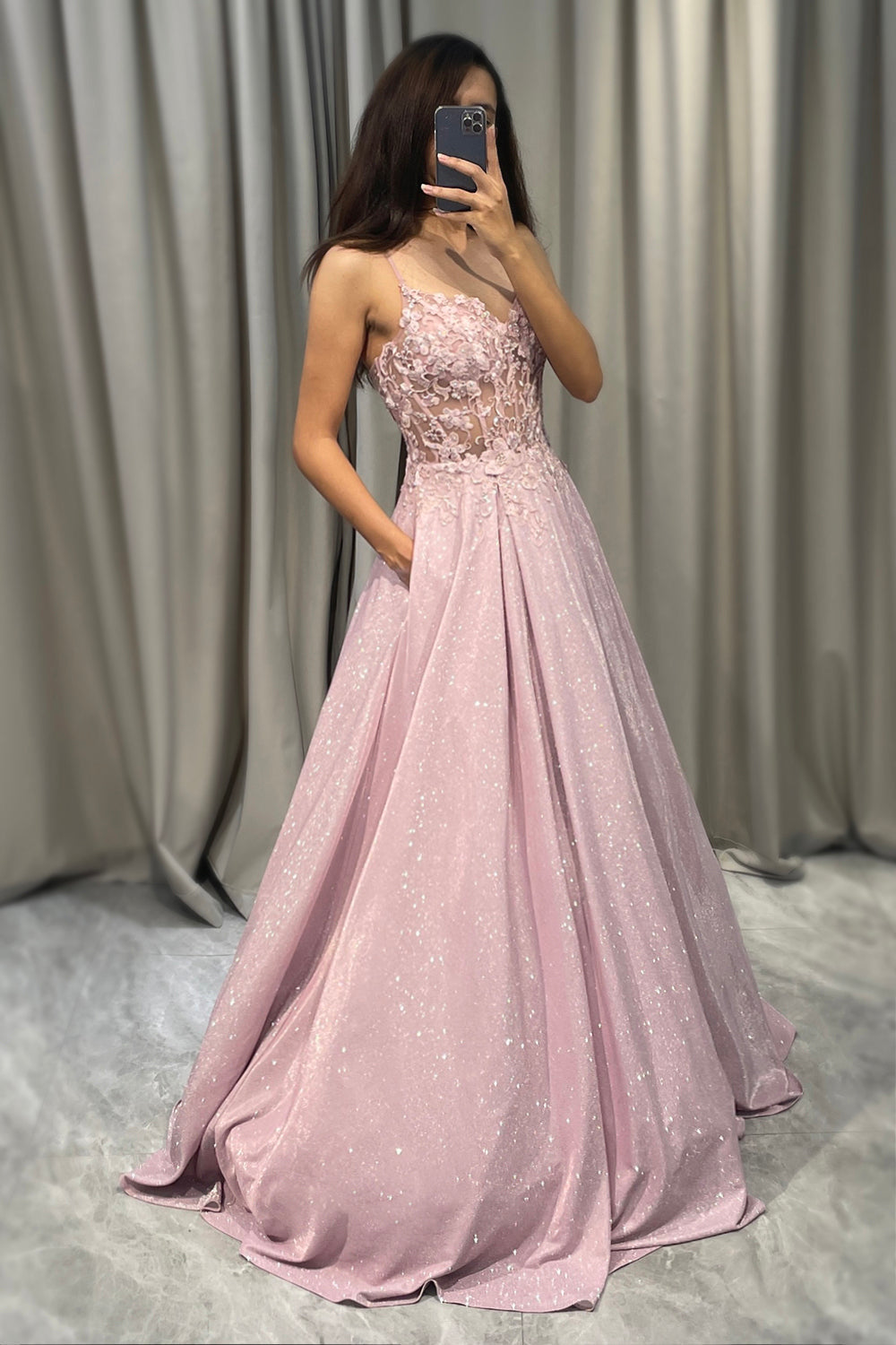 The Hills Nashville Jessica Wedding Guest Embellished Maxi Dress Light Pink