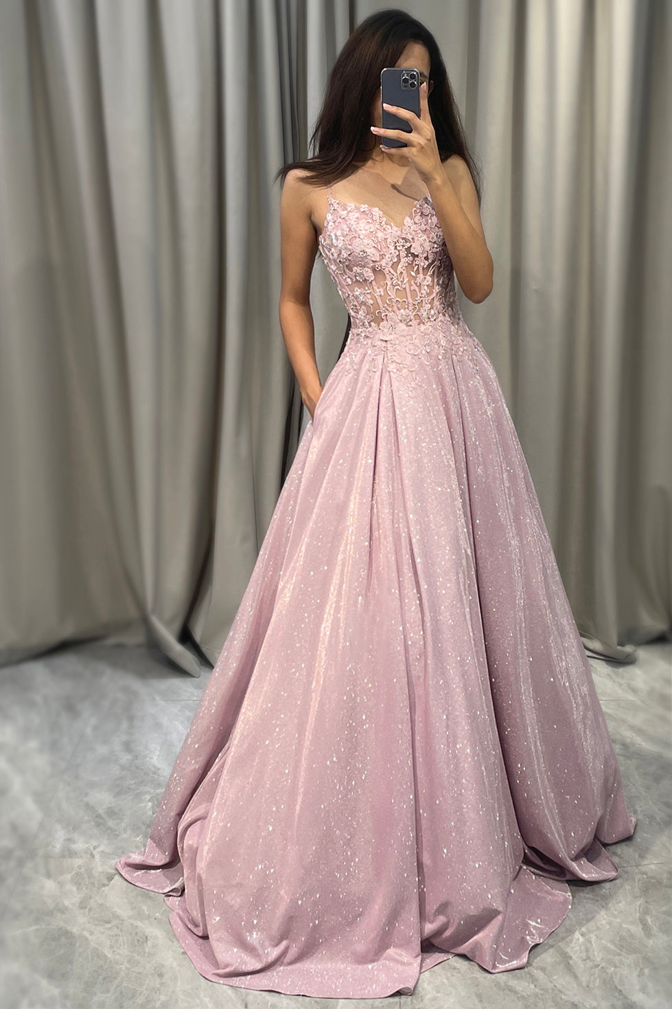 The Hills Nashville Jessica Wedding Guest Embellished Maxi Dress Light Pink
