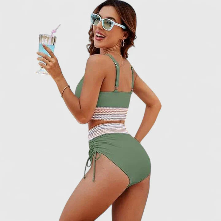 Jayzelliah Elegant High-Waisted Bikini Set with Tummy Control