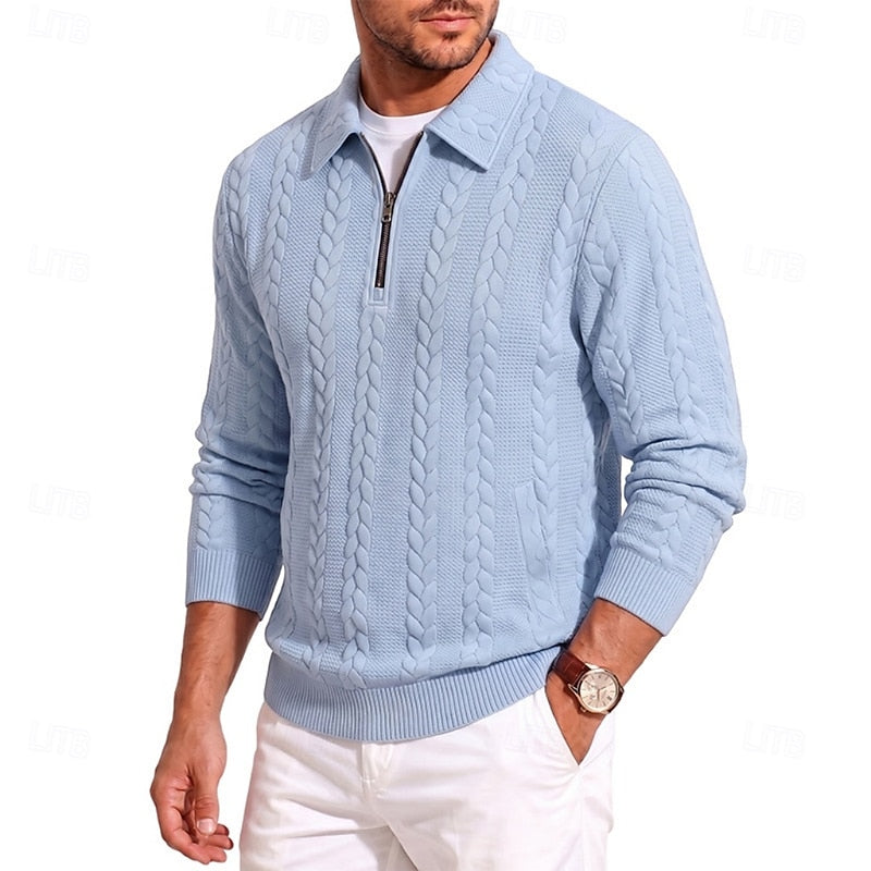 Harper & Wells Men's Chase Textured Quarter Zip Sweater