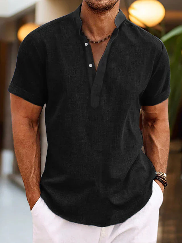 James New York Landon Men's Short Sleeve Henley Shirt