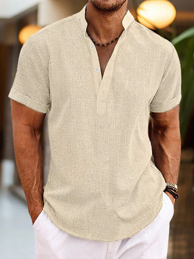 James New York Landon Men's Short Sleeve Henley Shirt