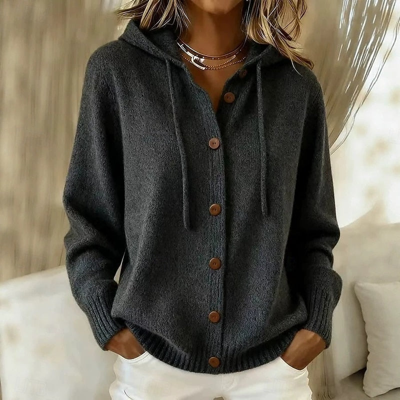 Haven Beck Women's Freya Hooded Button-Down Cardigan