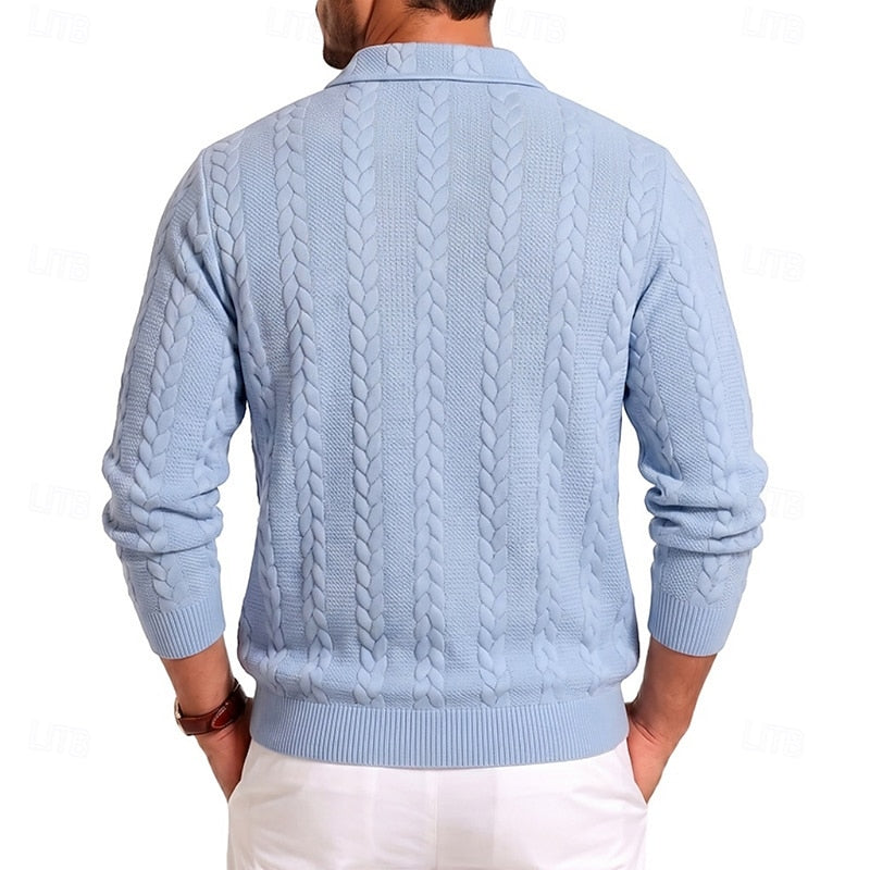 Harper & Wells Men's Chase Textured Quarter Zip Sweater