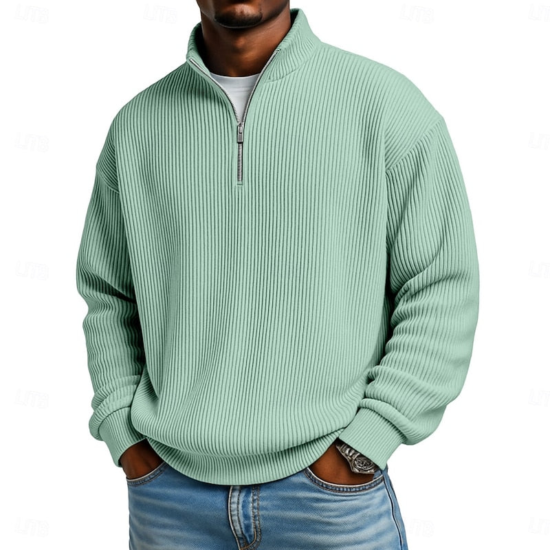 Men's Harlan Ribbed Quarter-Zip Pullover