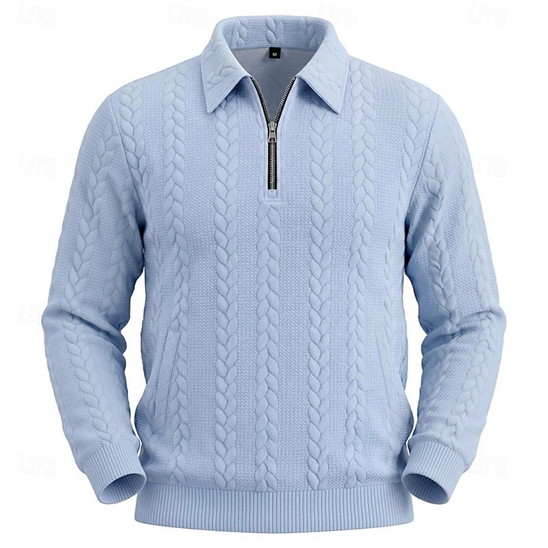 Harper & Wells Men's Chase Textured Quarter Zip Sweater