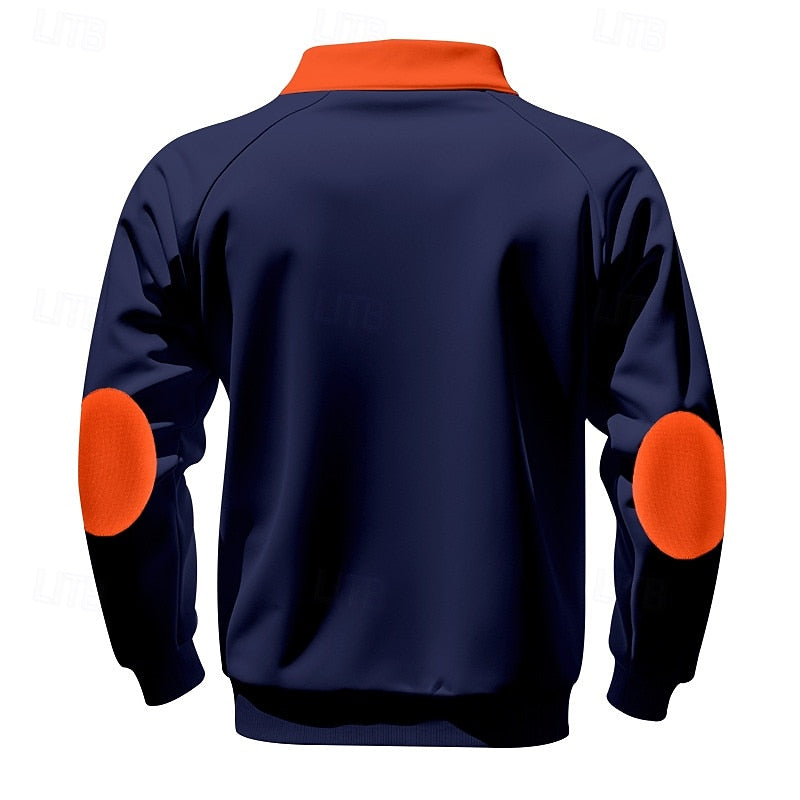 Harper & Wells Men's Keith Quarter Zip Colour Block Pullover
