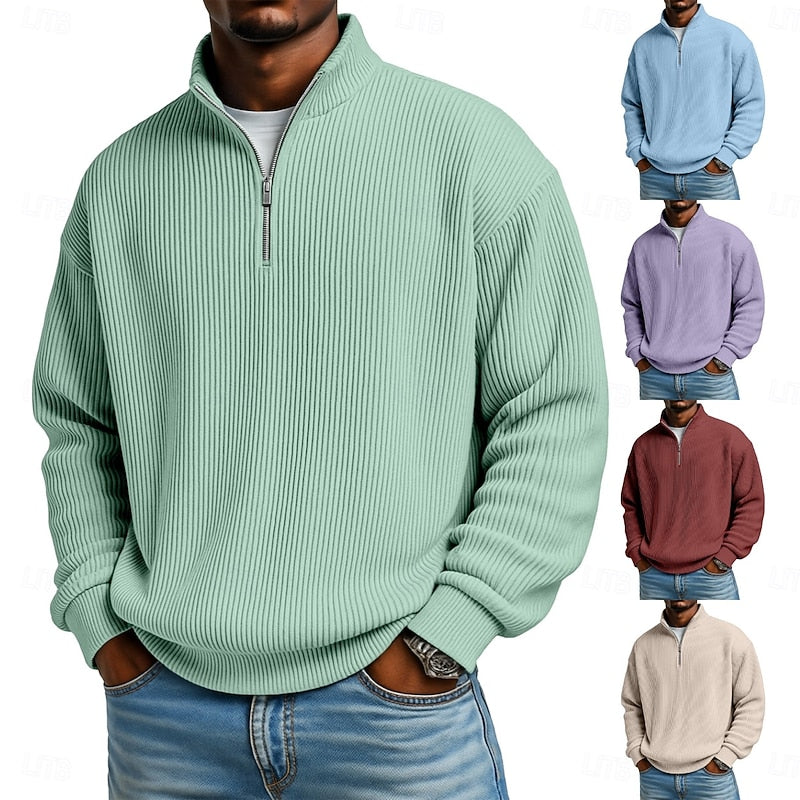 Men's Harlan Ribbed Quarter-Zip Pullover