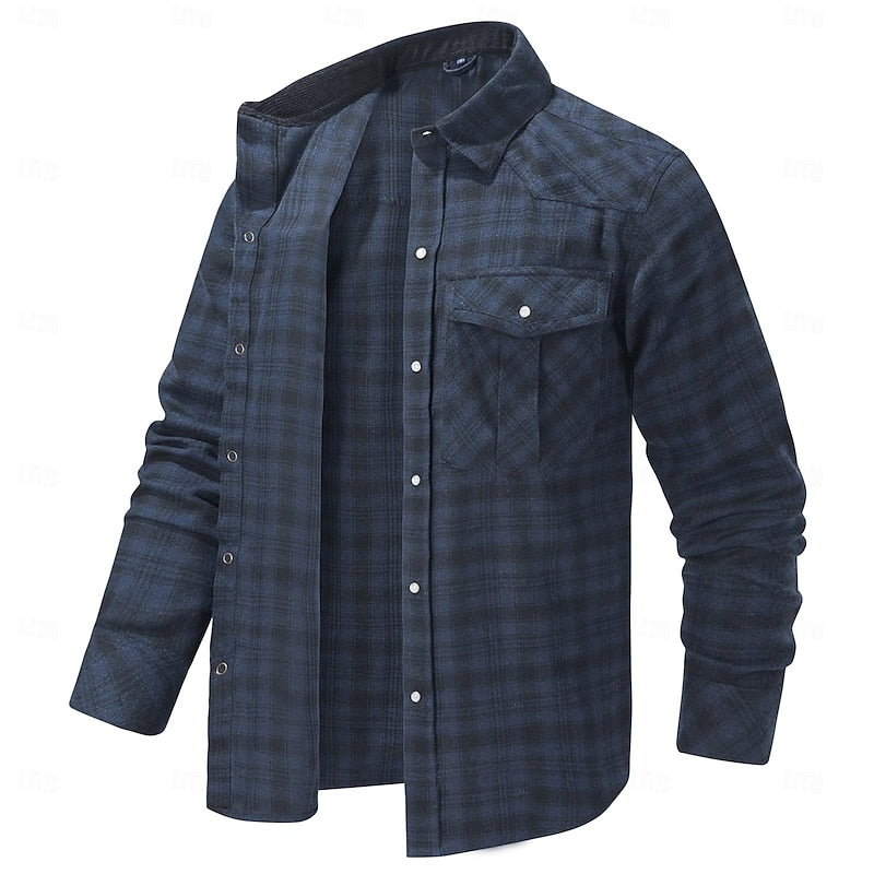 Harper & Wells Men's Rory Rugged Plaid Overshirt