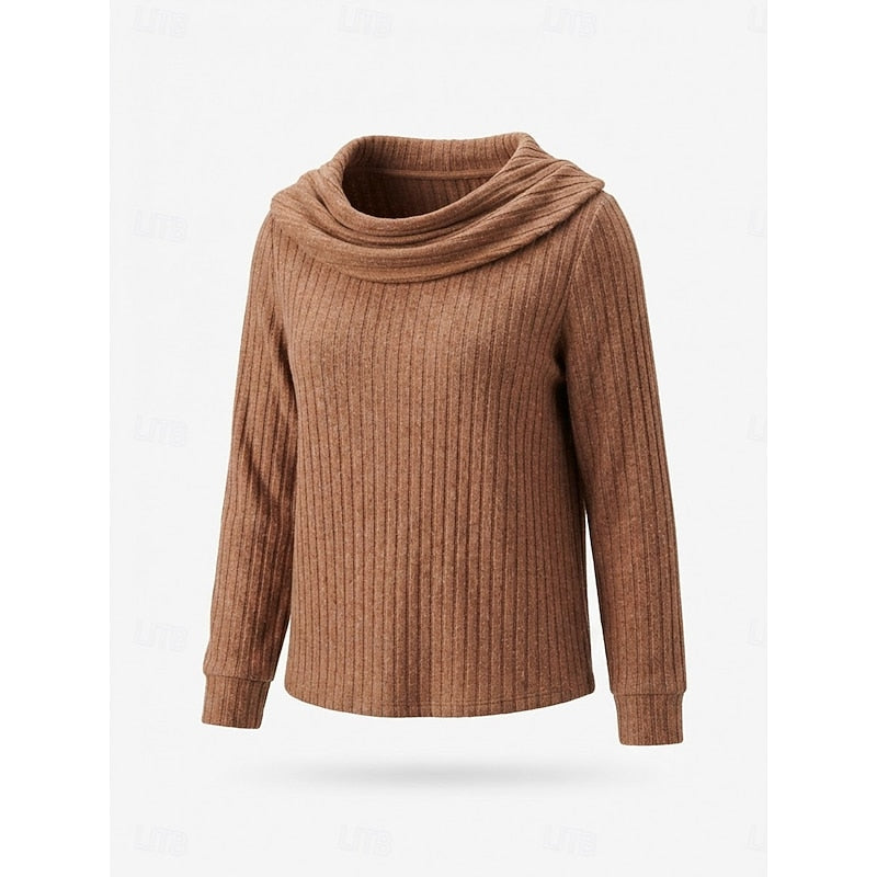 Women's Isadora Cowl-Neck Ribbed Top