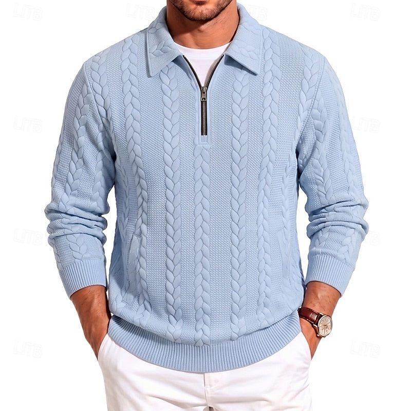 Harper & Wells Men's Chase Textured Quarter Zip Sweater
