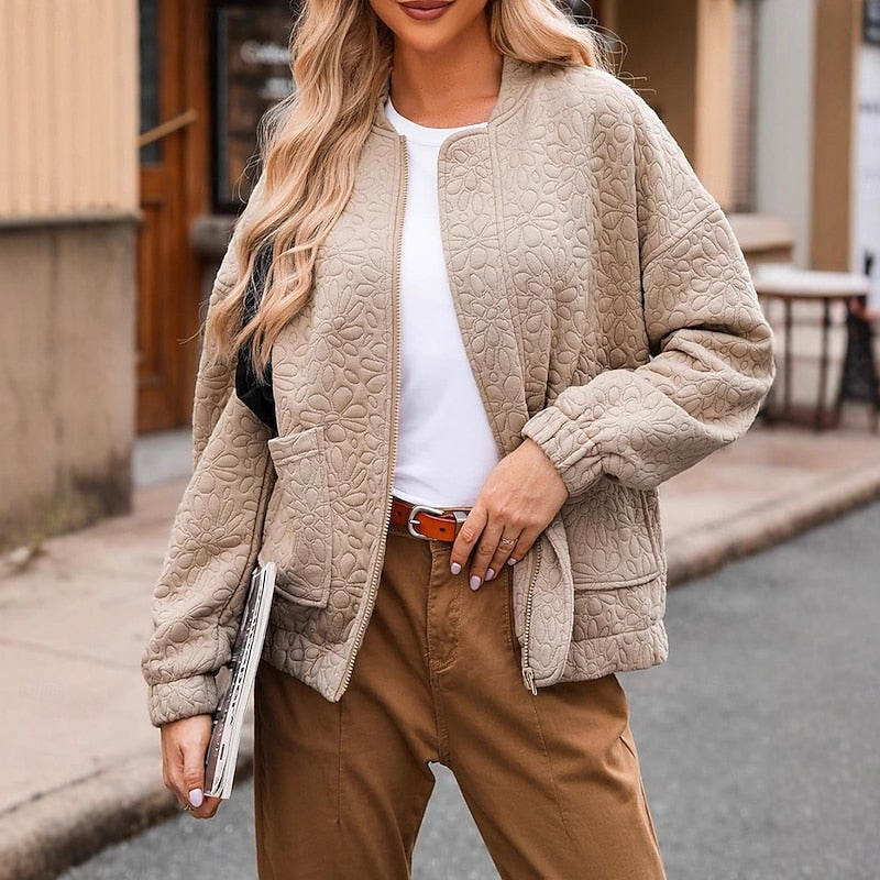 Women's Camila Textured Floral Bomber Jacket